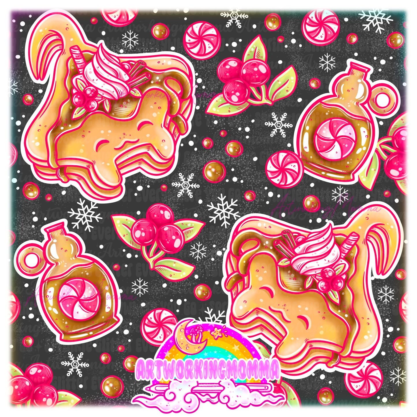 Christmas Pancake Rays and PNG