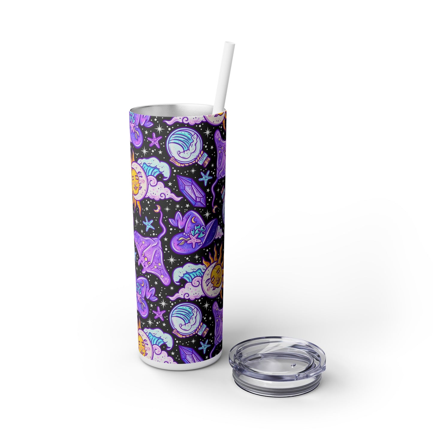 Celestial Seas Skinny Tumbler with Straw, 20oz
