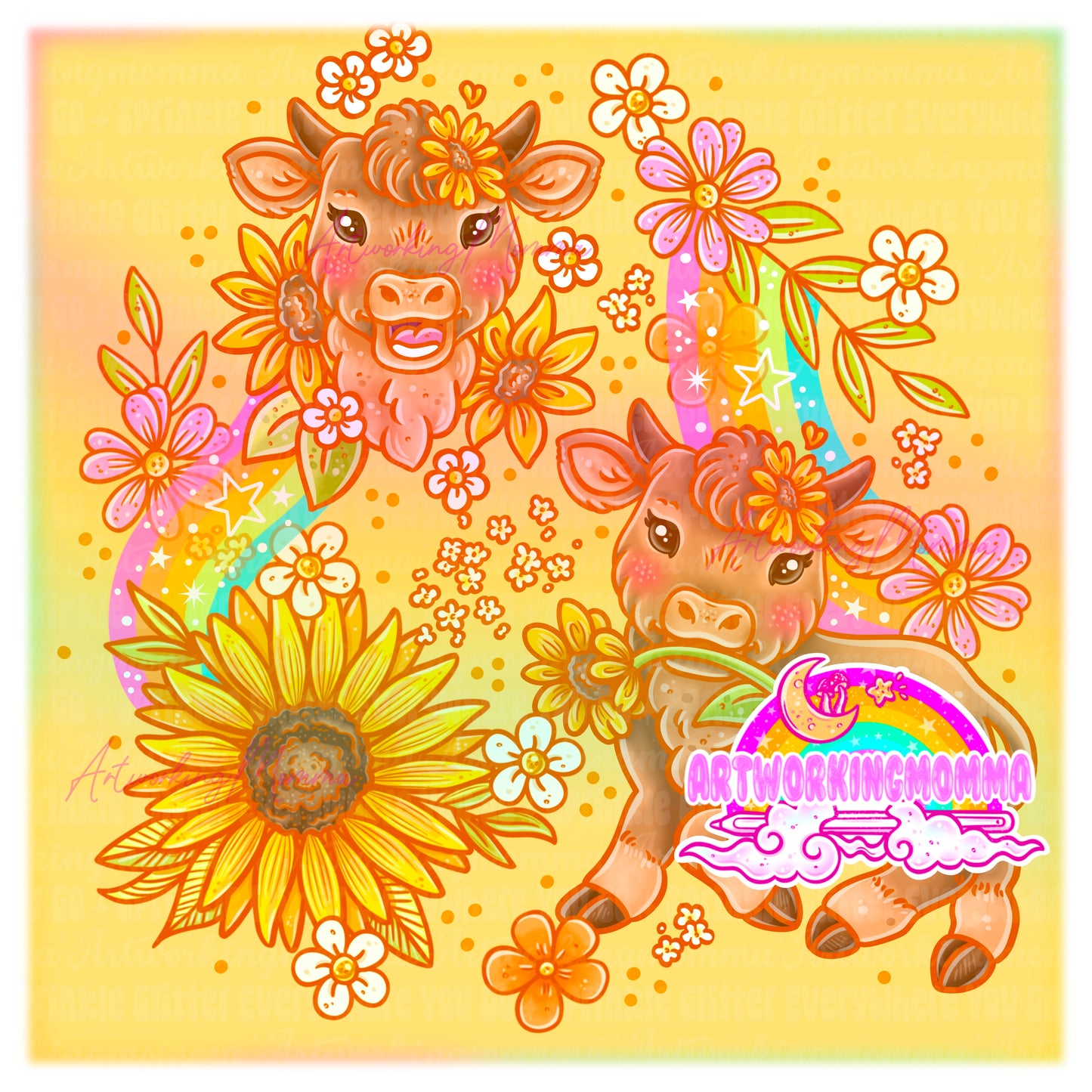 Sunflower Cows and PNG