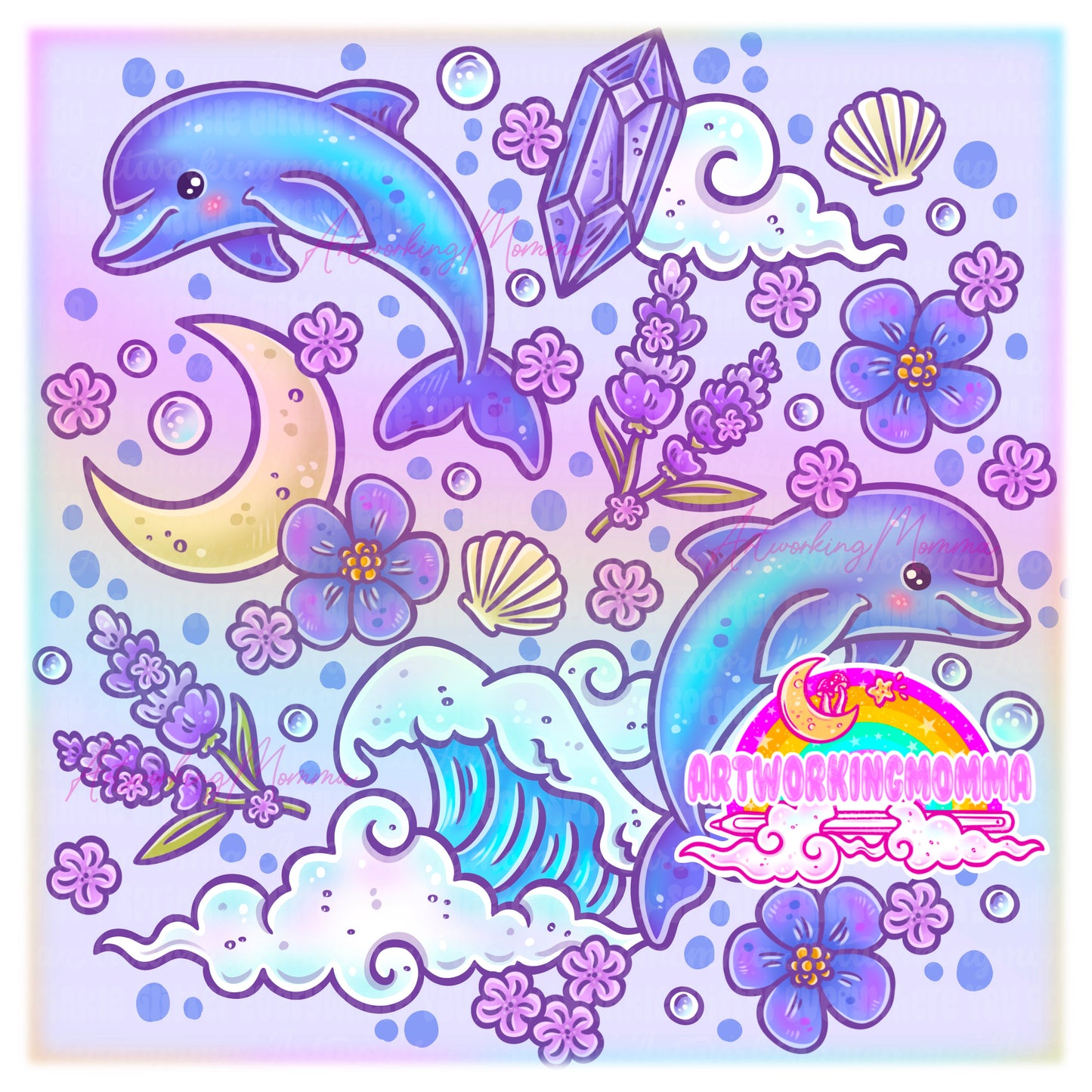 Revamp Cetestial Lavender Dolphins & PNG