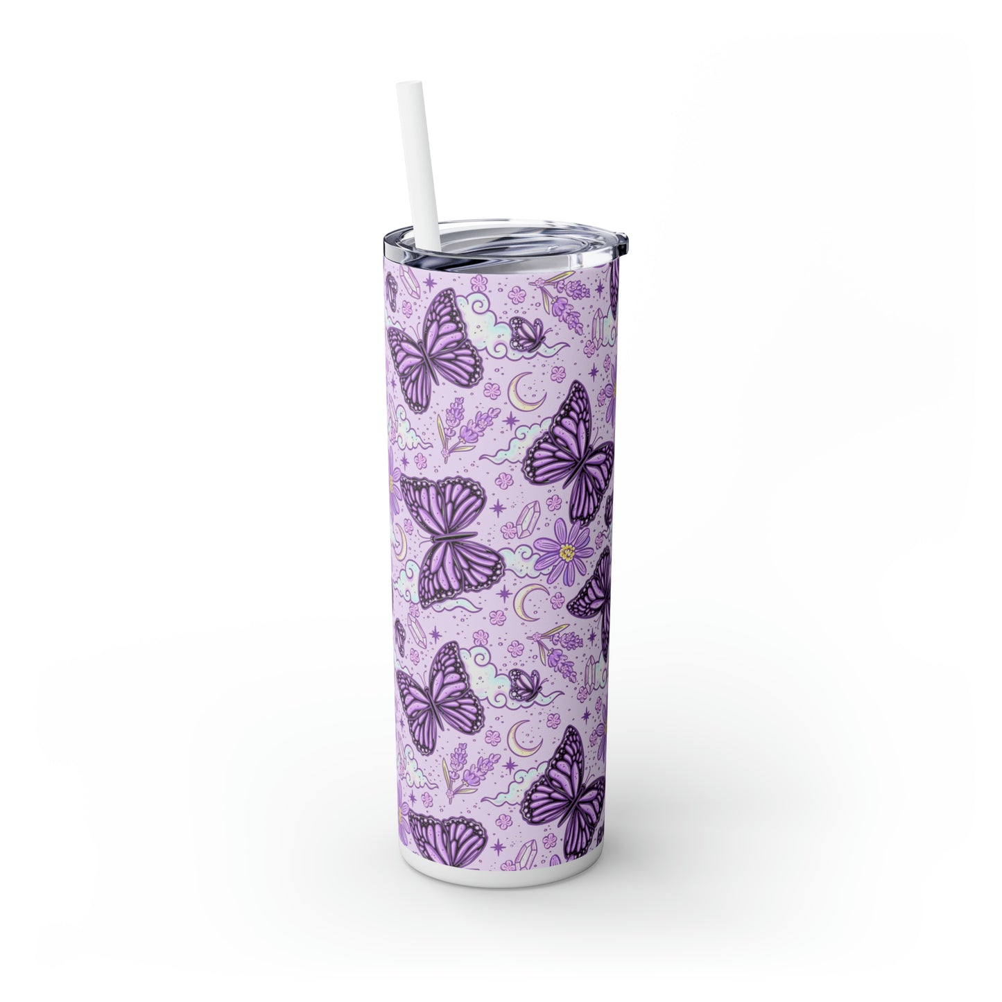 Magical Butterfly Skinny Tumbler with Straw, 20oz