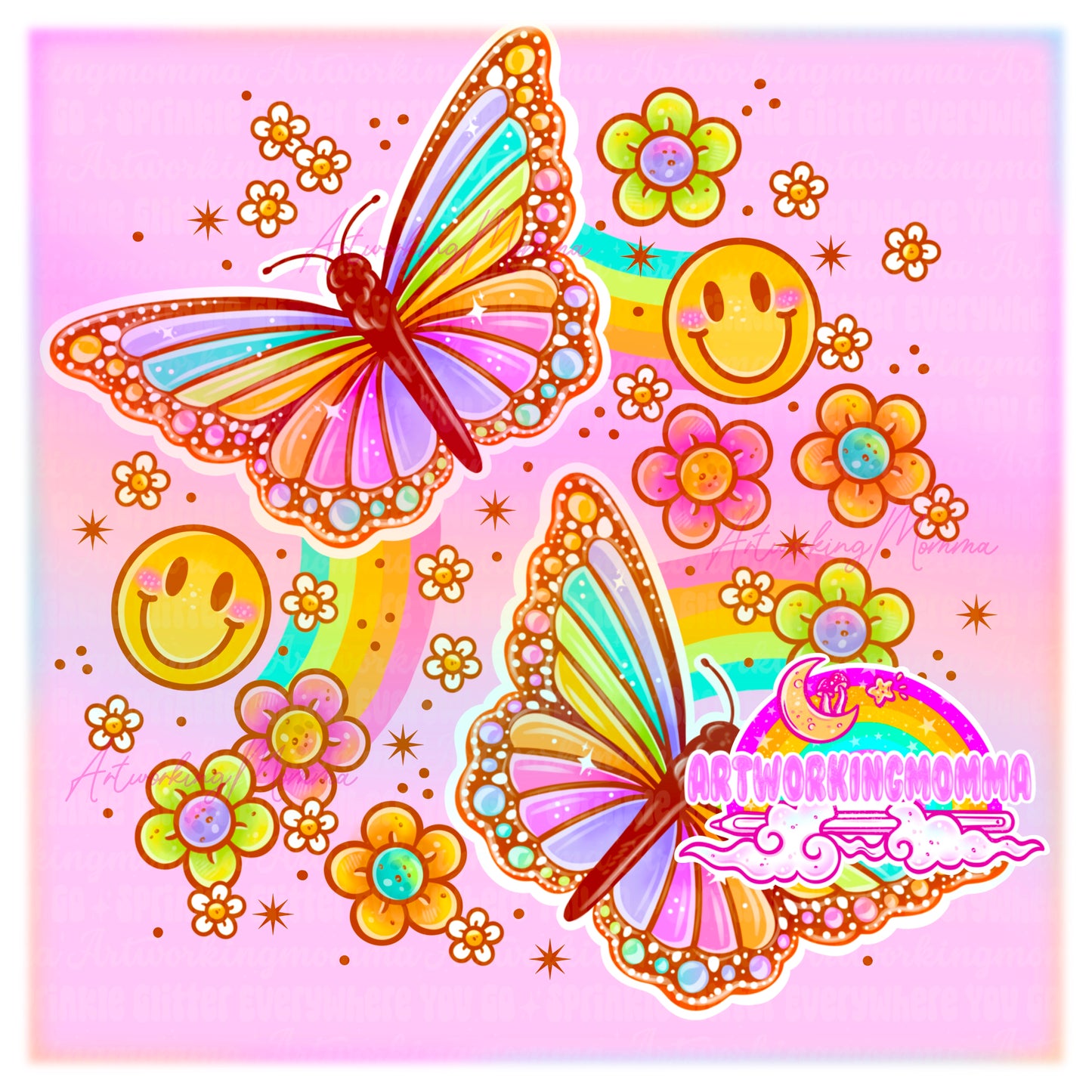 Rainbow Butterflies and PNG