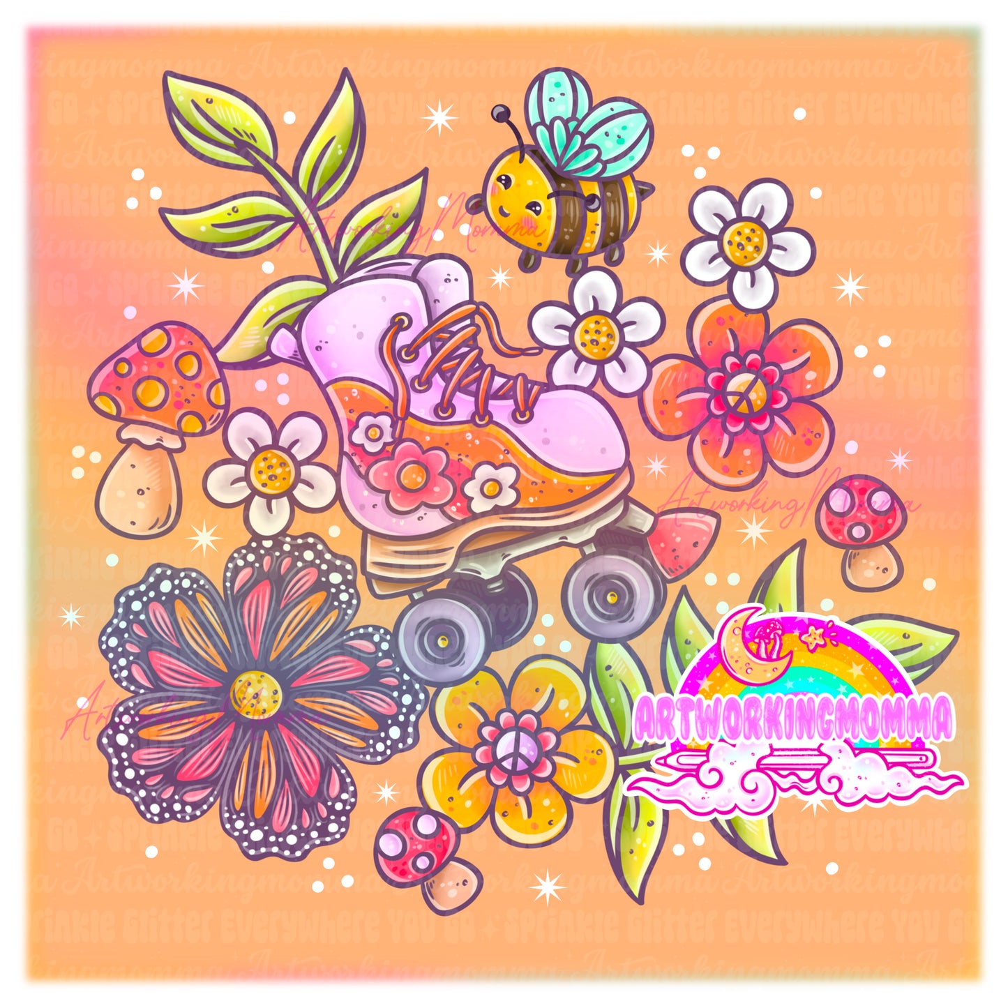 Roller skates and bees and PNG