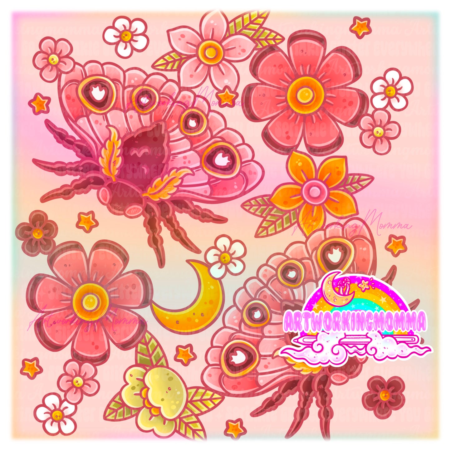 Pastel Moths and PNG