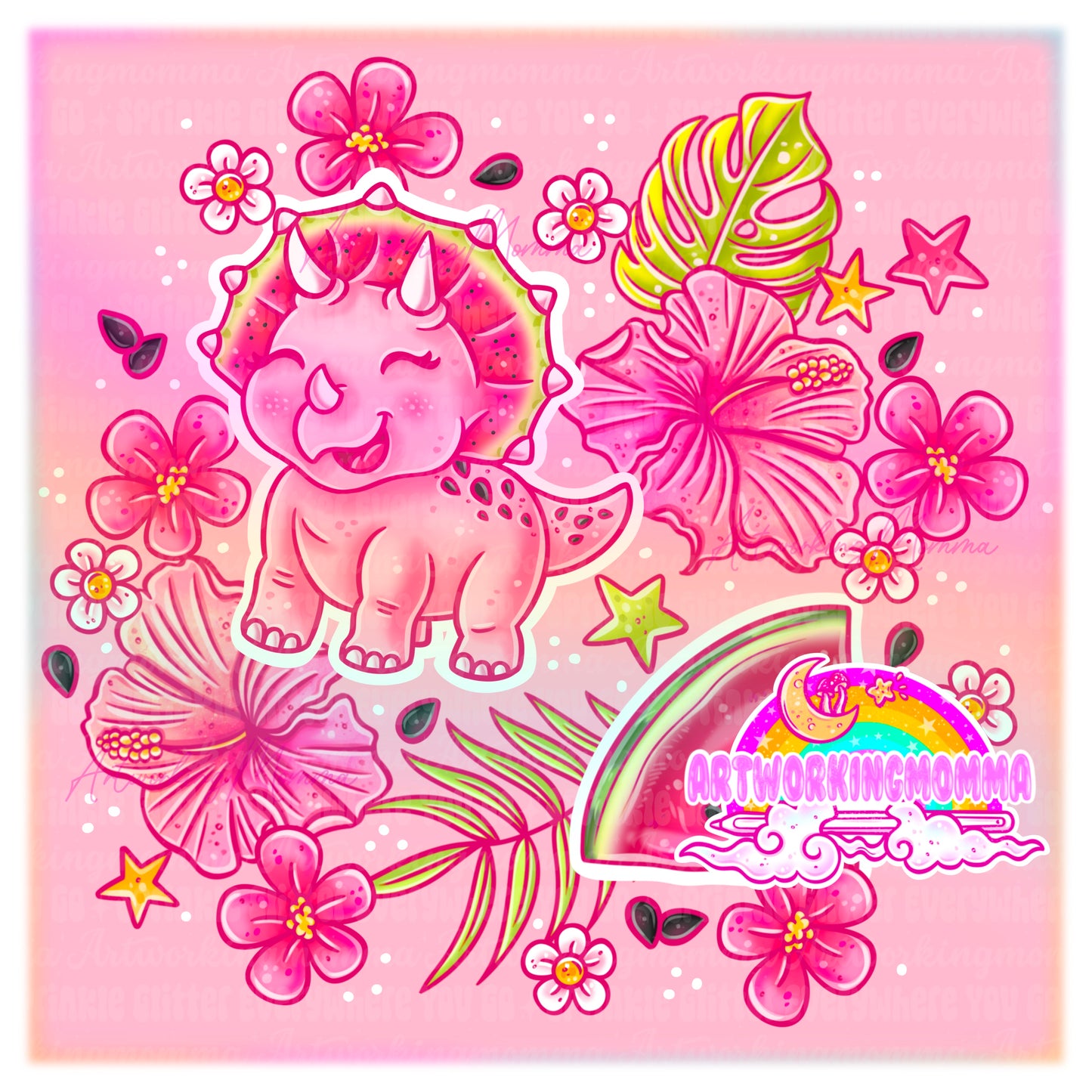 Watermelon Triceratops PNG