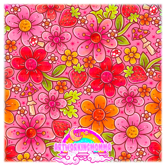 Cottagecore Strawberry Floral and PNG