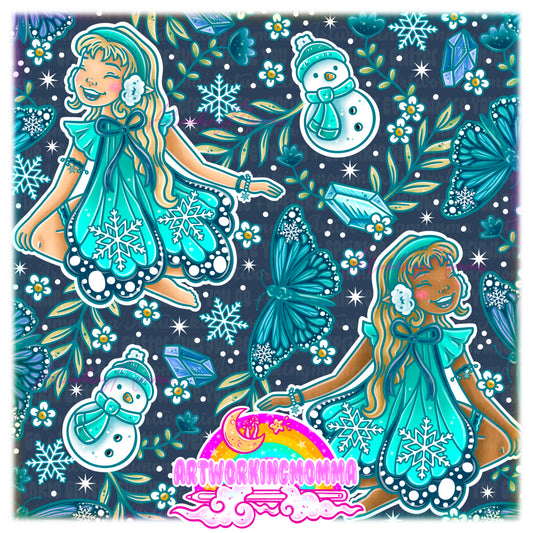 Winter Butterfly Fairy and PNG