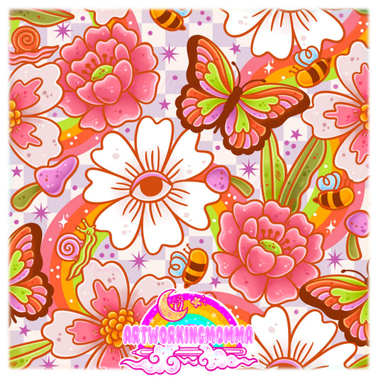 Retro Pastel Floral and PNG