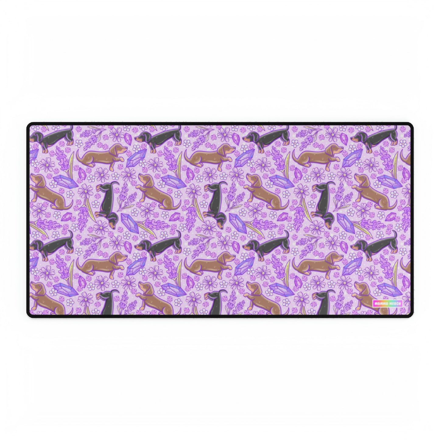 Lavender Weenie dog Desk Mat