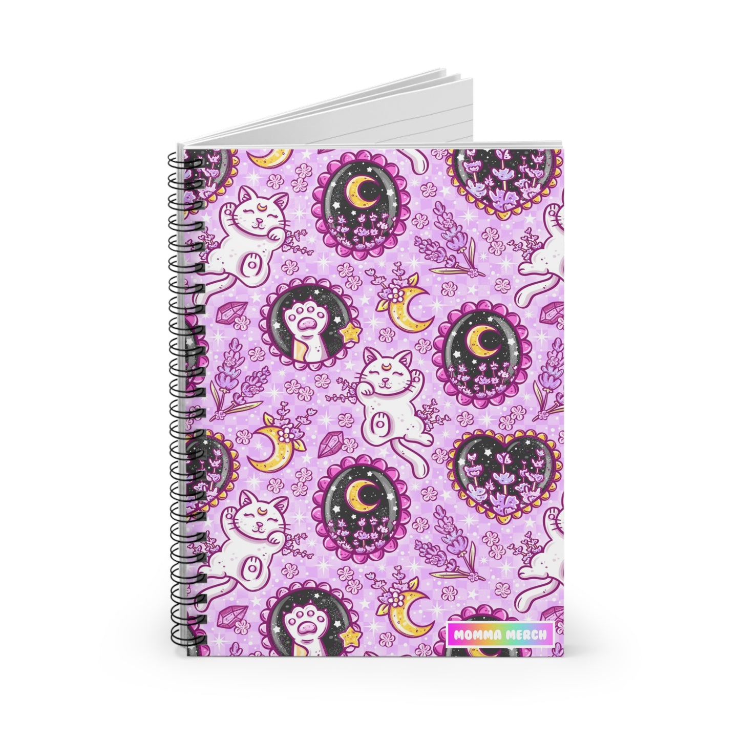 Lavender Kitty Spiral Notebook - Ruled Line