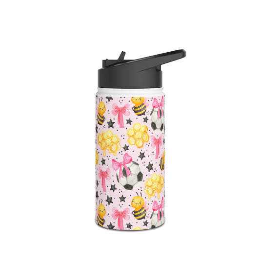 Cute Bees & Soccer Balls Stainless Steel Water Bottle