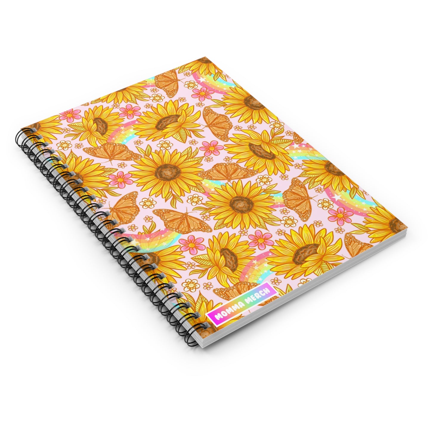 Rainbow Sunflower Spiral Notebook - Ruled Line