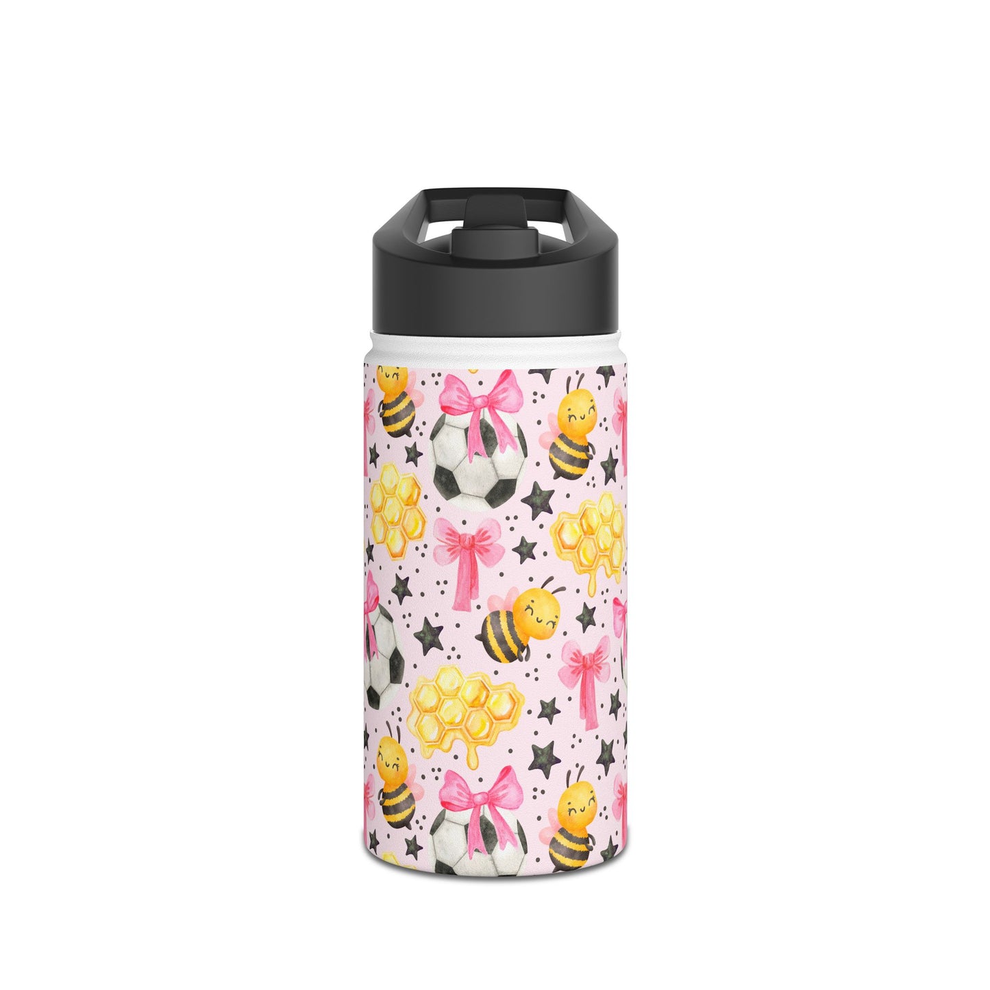Cute Bees & Soccer Balls Stainless Steel Water Bottle