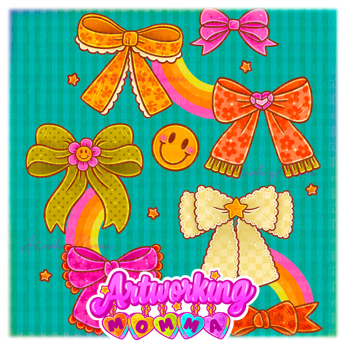 Retro Bows & PNG