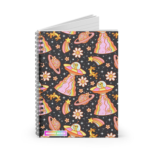 Groovy Alien Spiral Notebook - Ruled Line