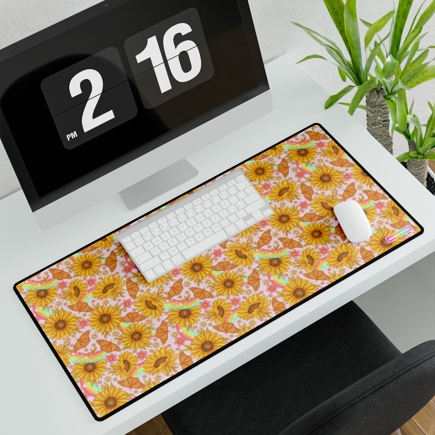 Rainbow Sunflower Desk Mat