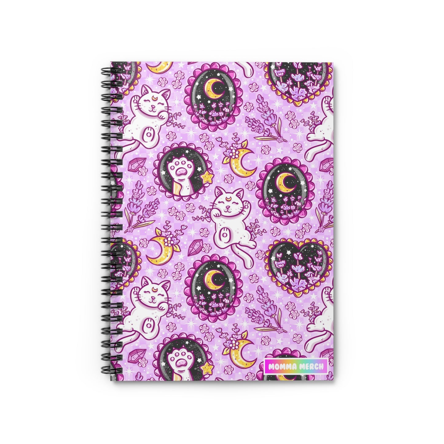 Lavender Kitty Spiral Notebook - Ruled Line