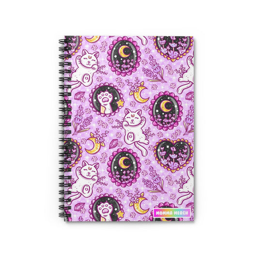 Lavender Kitty Spiral Notebook - Ruled Line