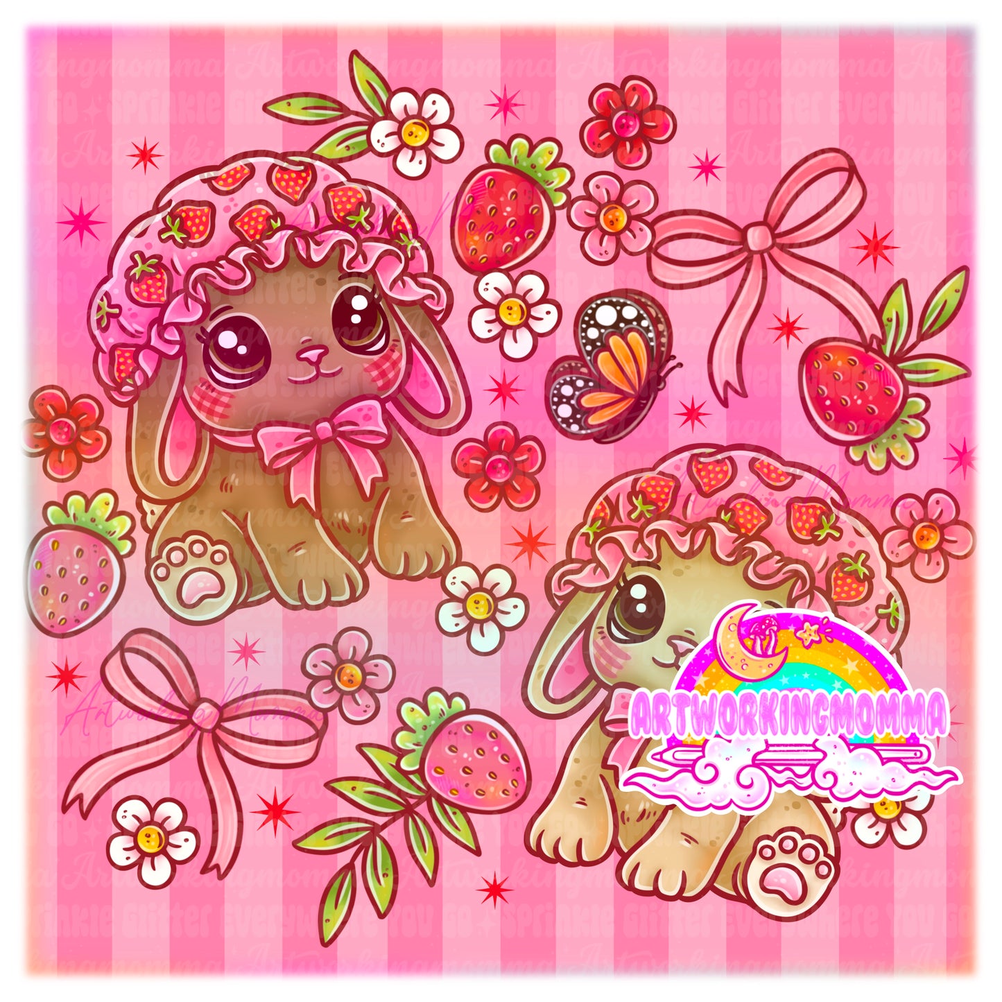 Strawberry Bunnies & PNG