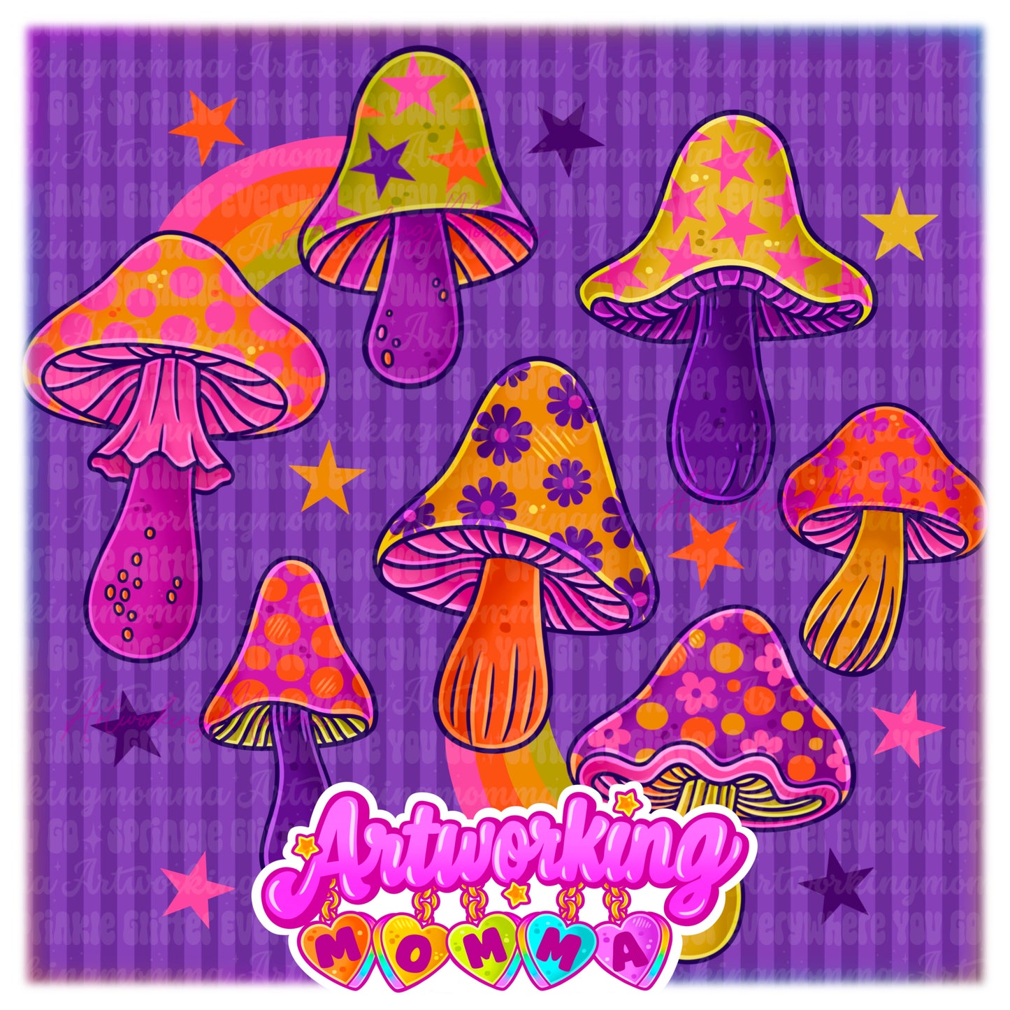 Retro Mushrooms & PNG