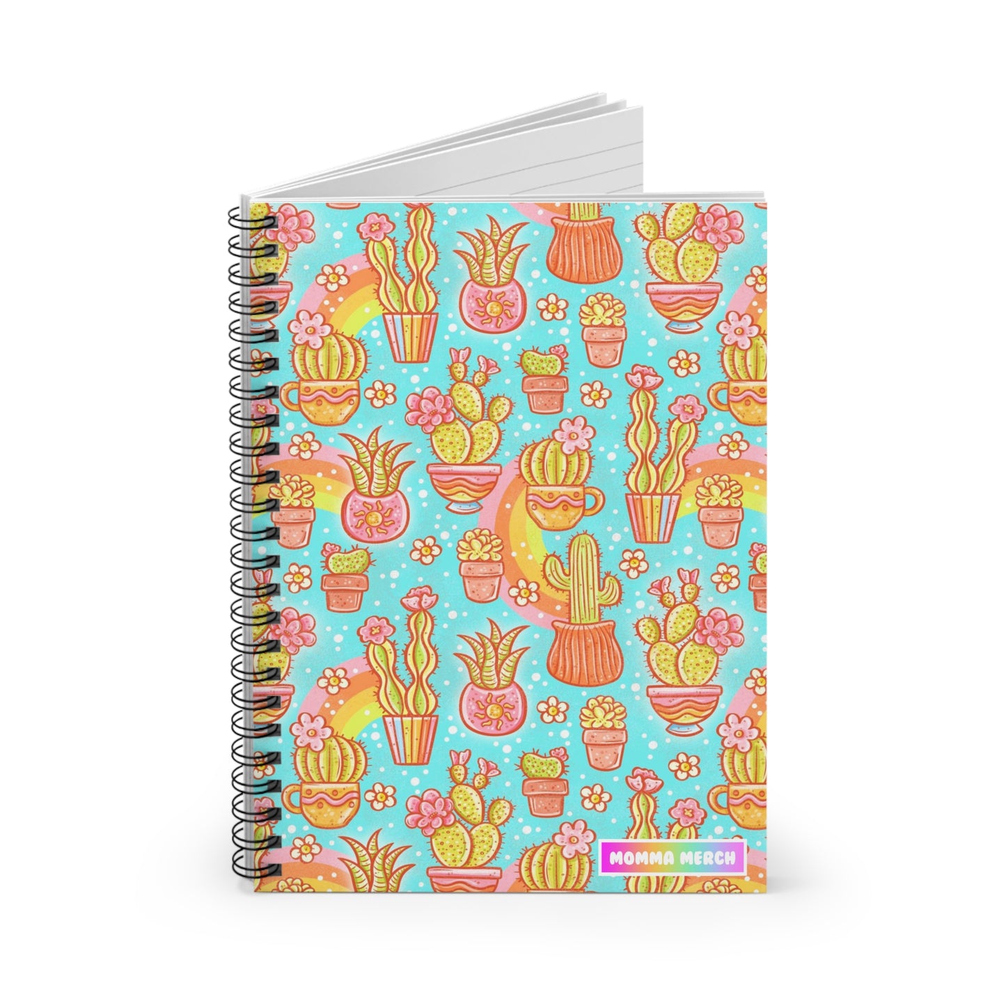 Rainbow Cacti Spiral Notebook - Ruled Line