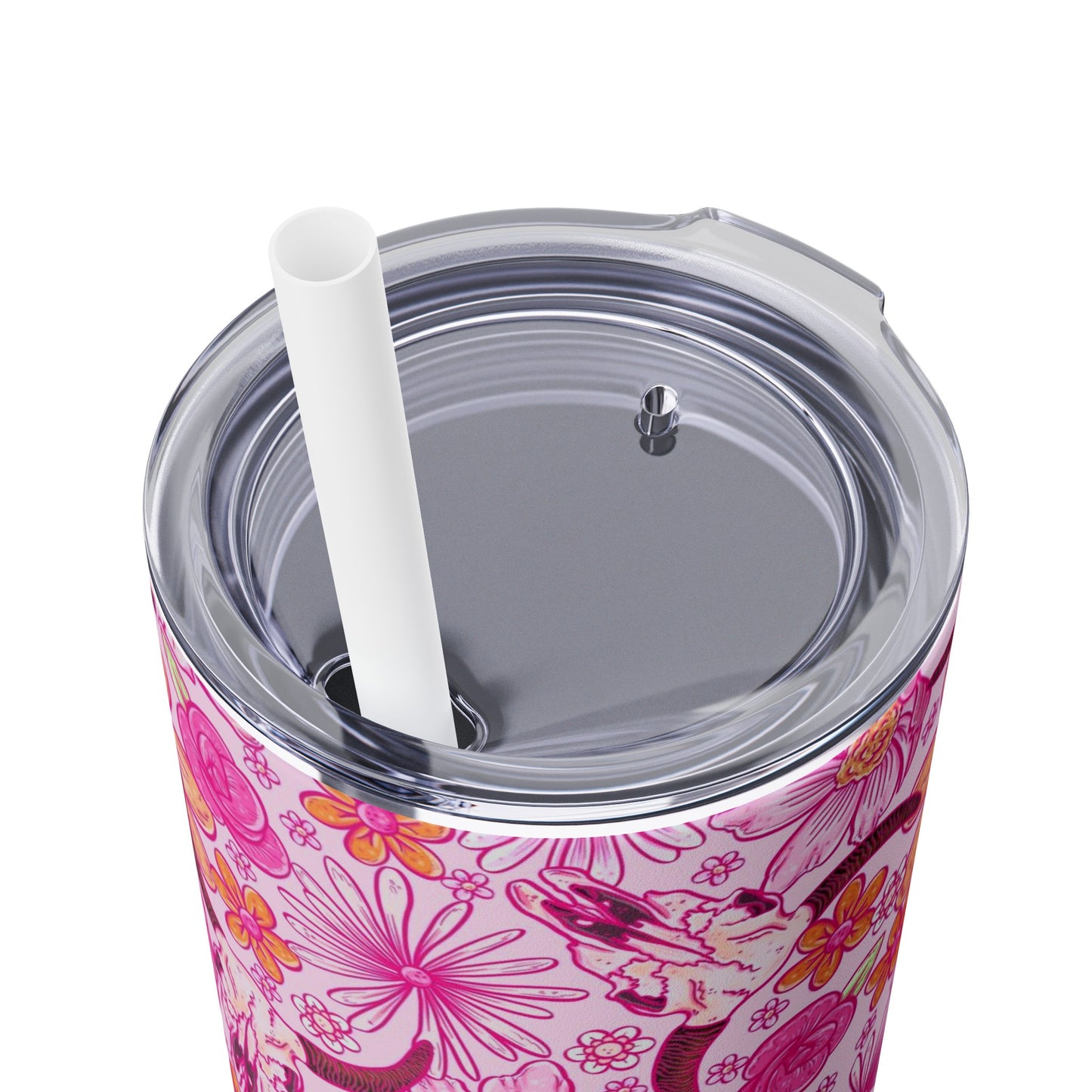 Western Floral Skinny Tumbler with Straw, 20oz