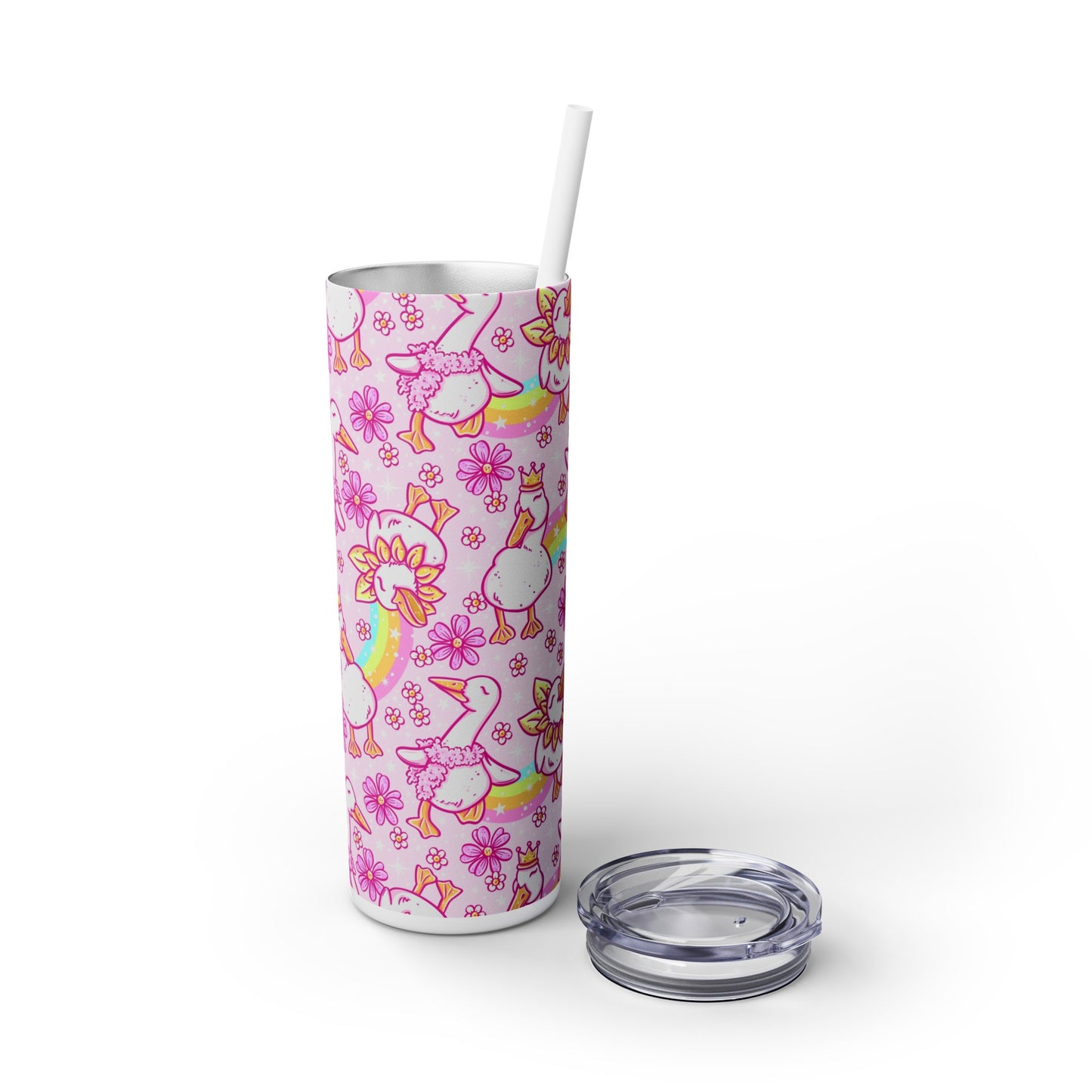 Happy Ducks Skinny Tumbler with Straw, 20oz