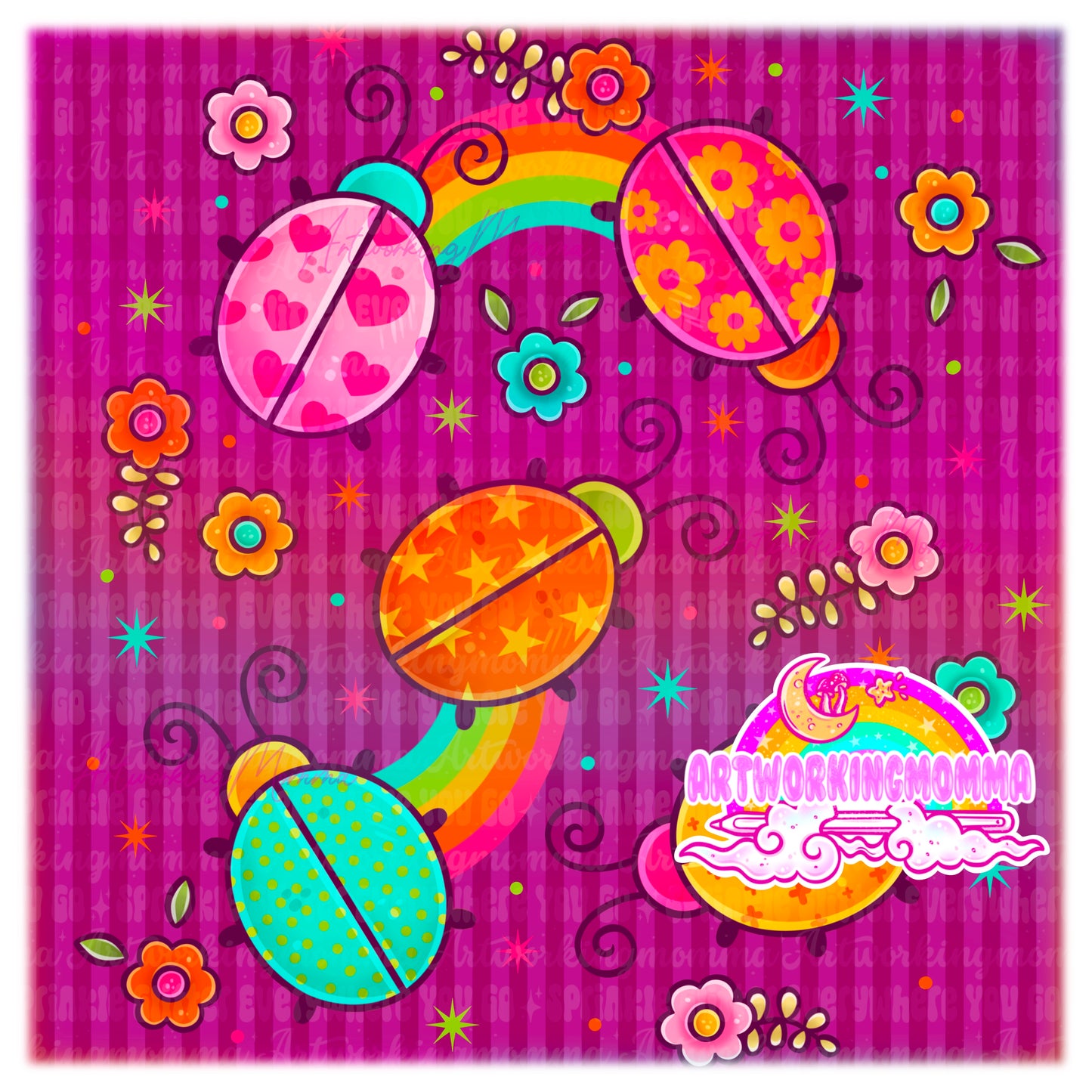 Retro Lady bugs and PNG