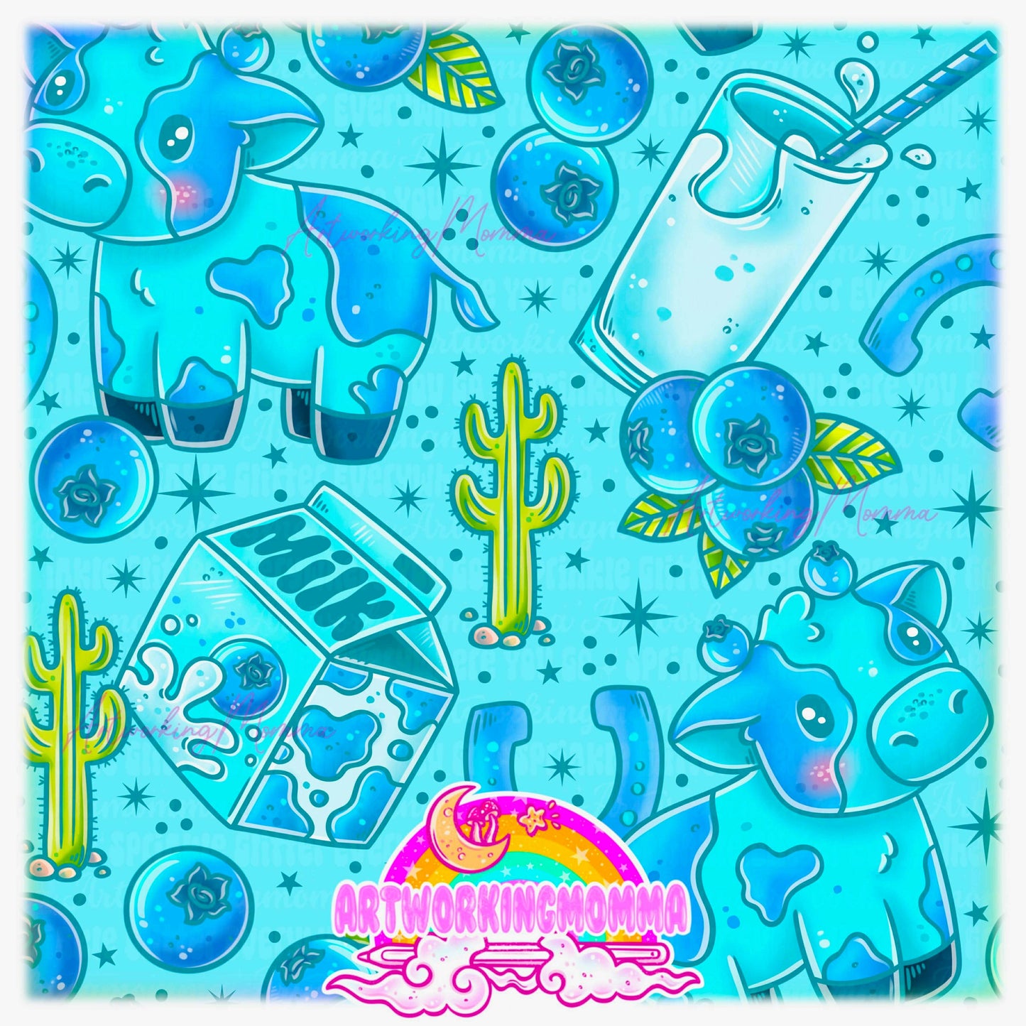 Blueberry Milk Cow and PNG