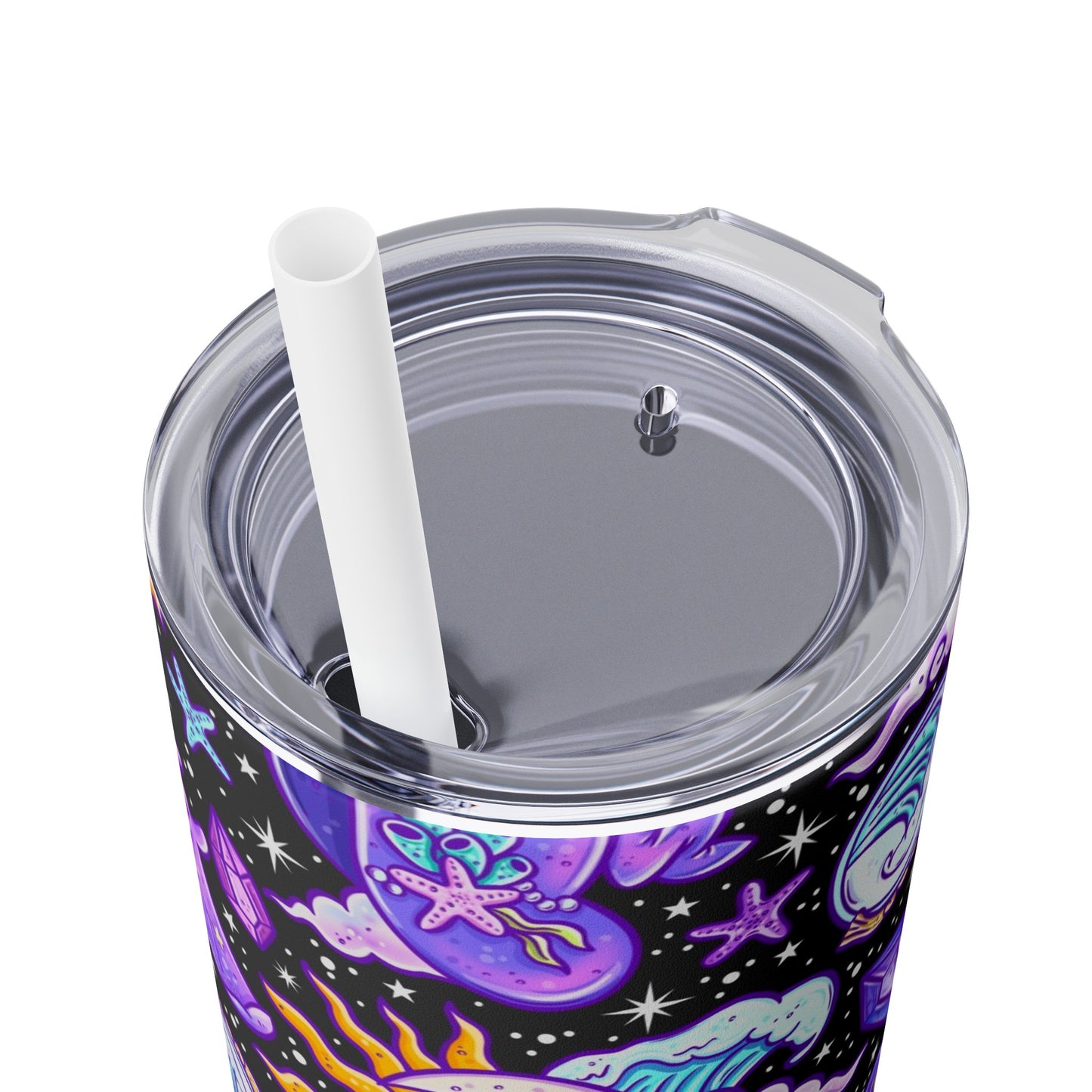 Celestial Seas Skinny Tumbler with Straw, 20oz