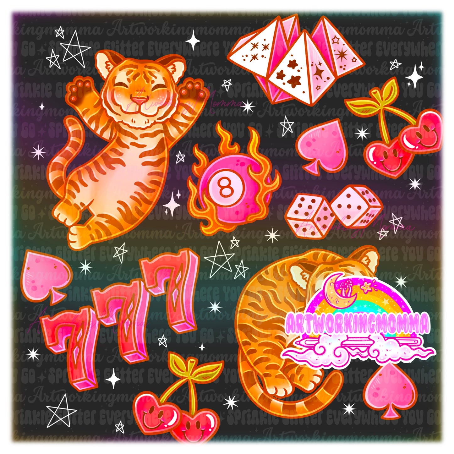 Girly Lucky Tigers & PNG