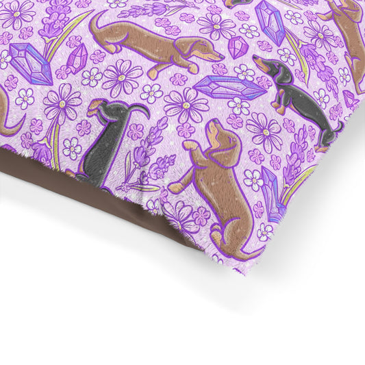 Lavender Weenie dog Pet Bed