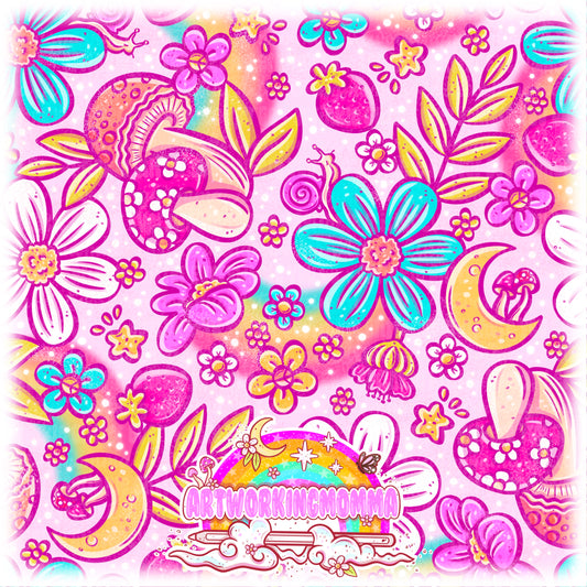 Rainbow Groovy Floral