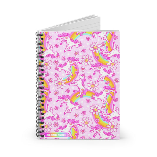 Rainbow Unicorn Spiral Notebook - Ruled Line