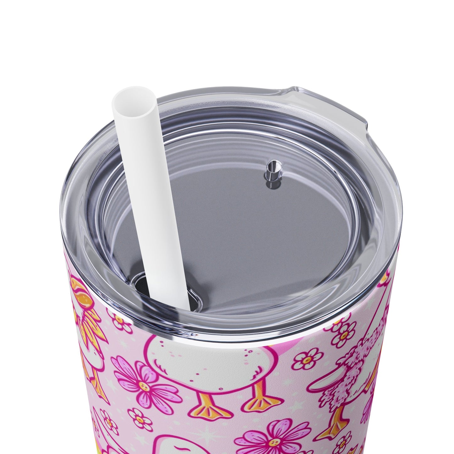 Happy Ducks Skinny Tumbler with Straw, 20oz