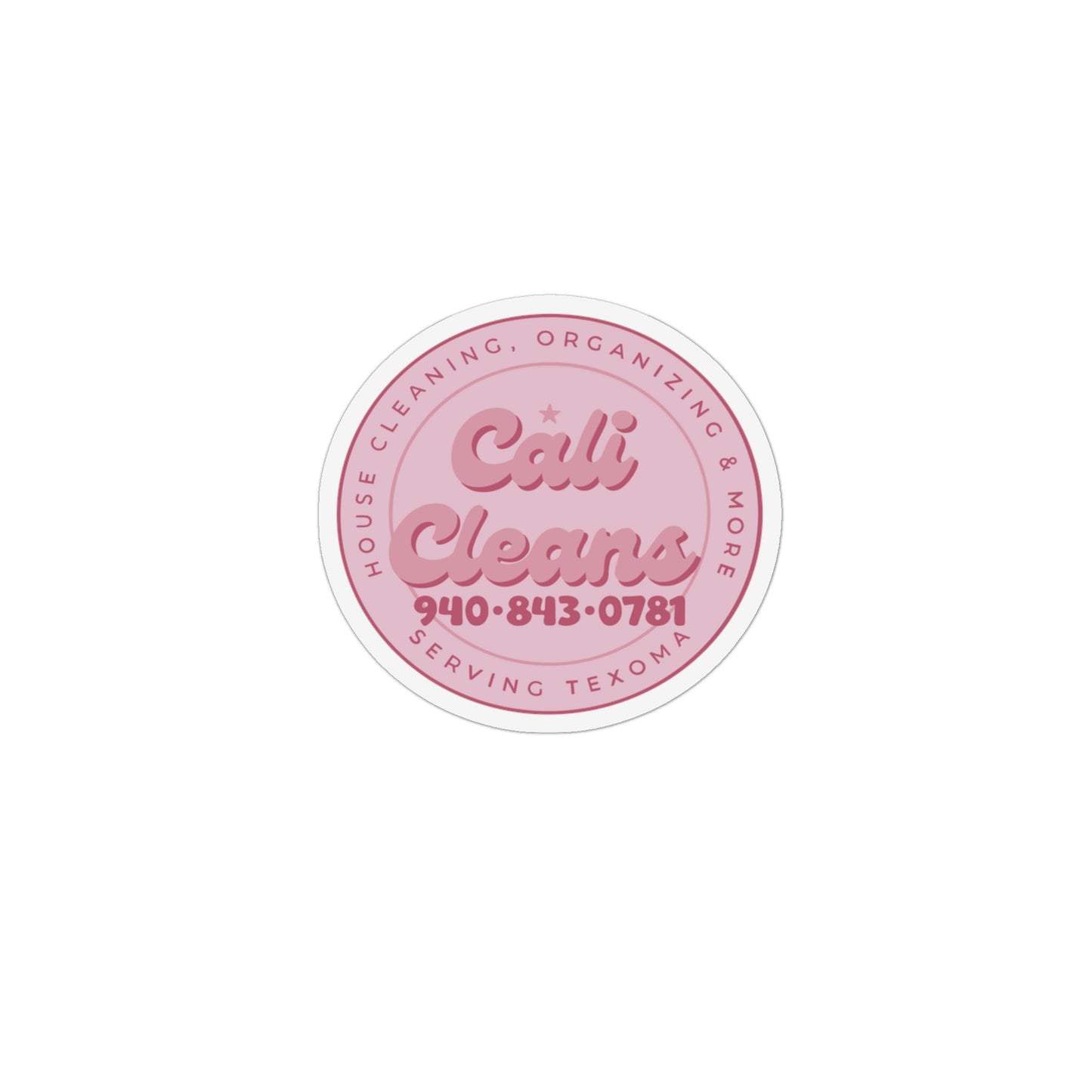 Custom Shape Magnet — 'Cali Cleans' Pink Business Logo Magnet (House Cleaning Contact Promo)