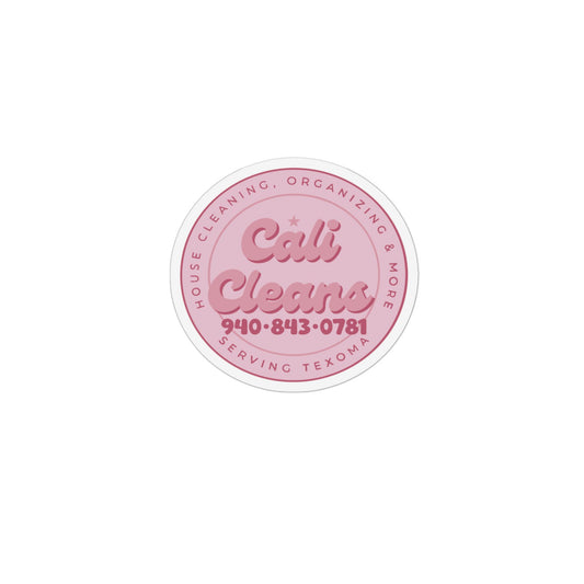 Custom Shape Magnet — 'Cali Cleans' Pink Business Logo Magnet (House Cleaning Contact Promo)