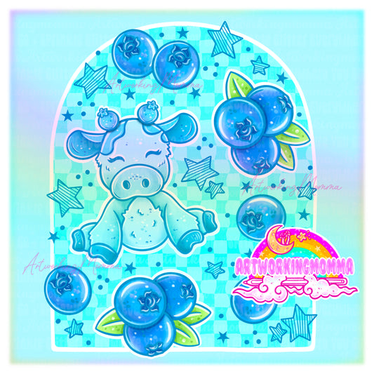 Blueberry Cow PNG