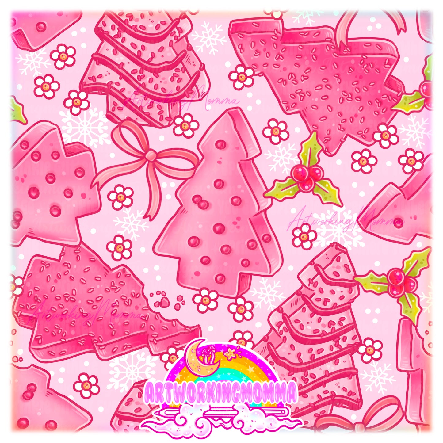 Pink Christmas Cakes