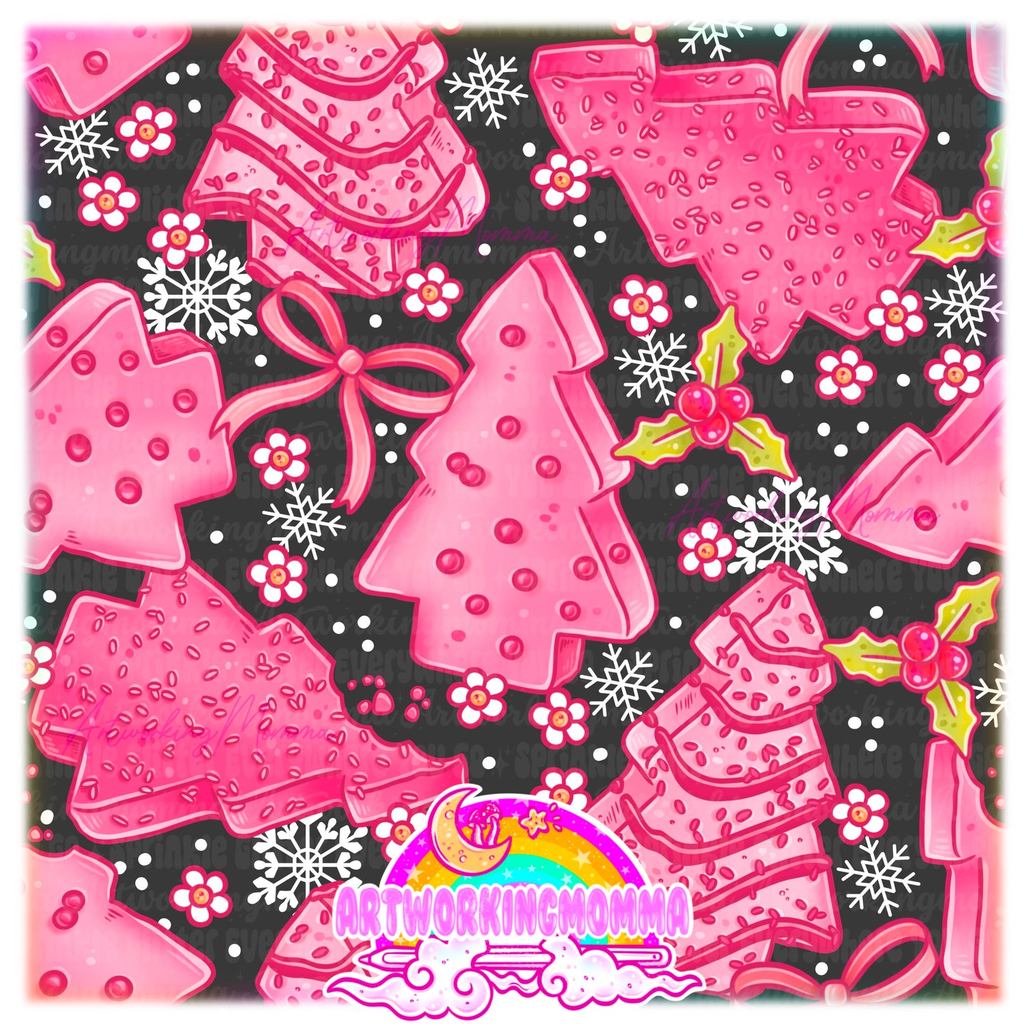 Pink Christmas Cakes