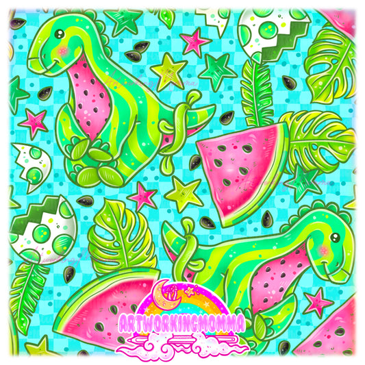 Watermelon Dino and PNG