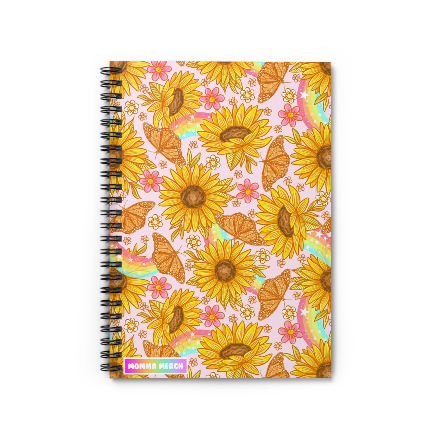 Rainbow Sunflower Spiral Notebook - Ruled Line