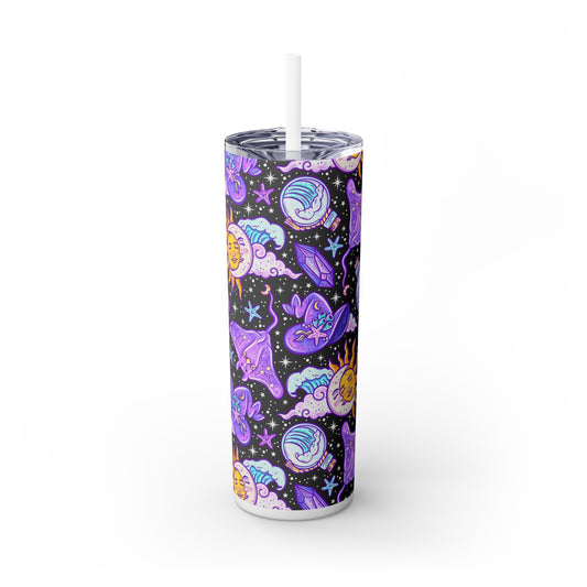 Celestial Seas Skinny Tumbler with Straw, 20oz