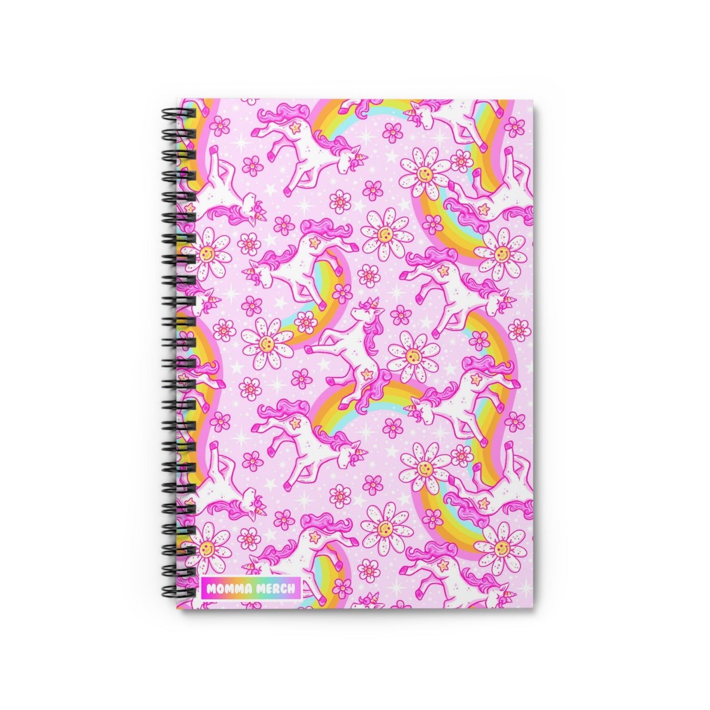 Rainbow Unicorn Spiral Notebook - Ruled Line