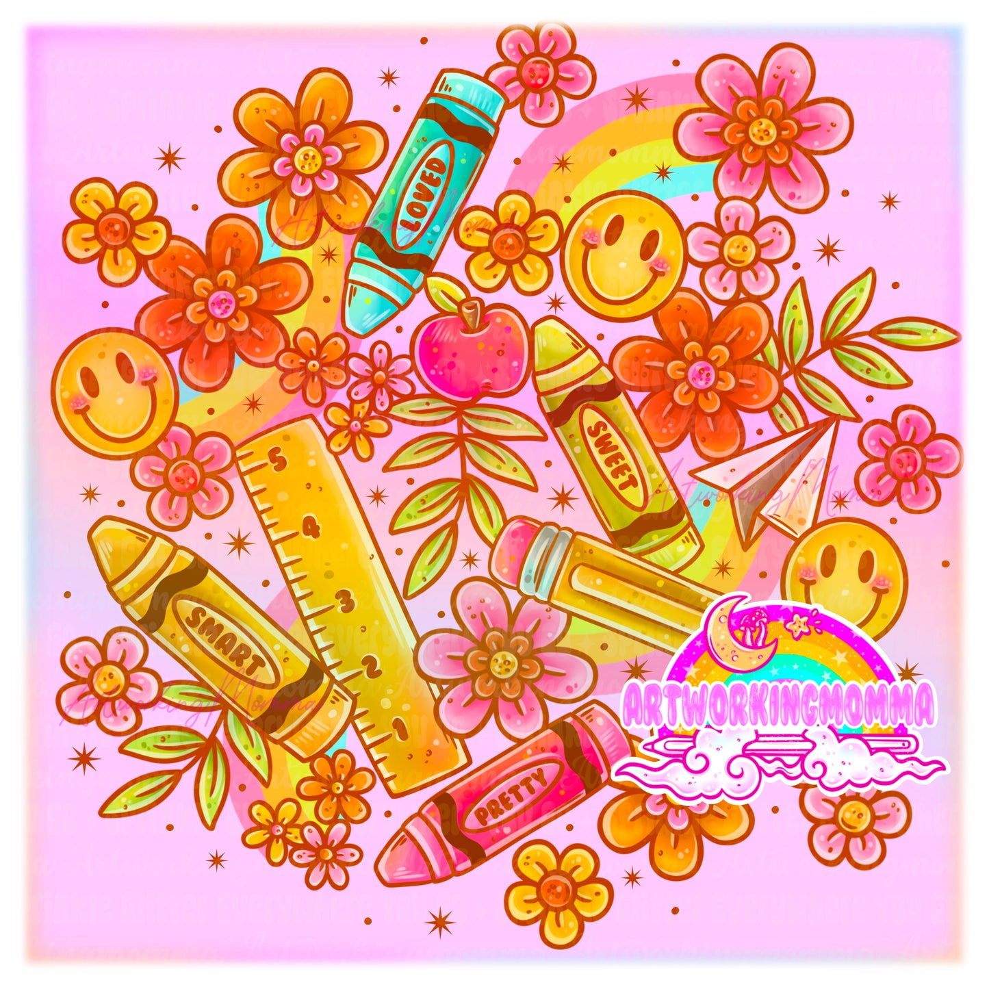 Girly Back to School Crayons