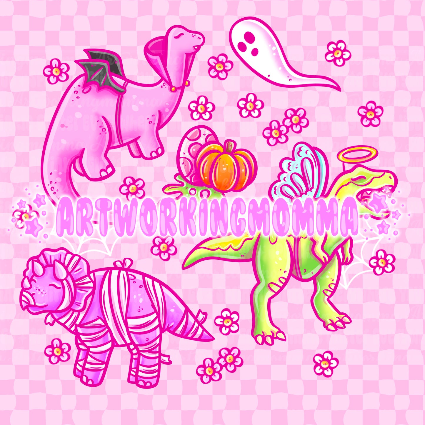 Girly Spooky Dinos PNG