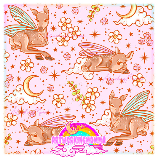 Deer Fairies Pink and PNG