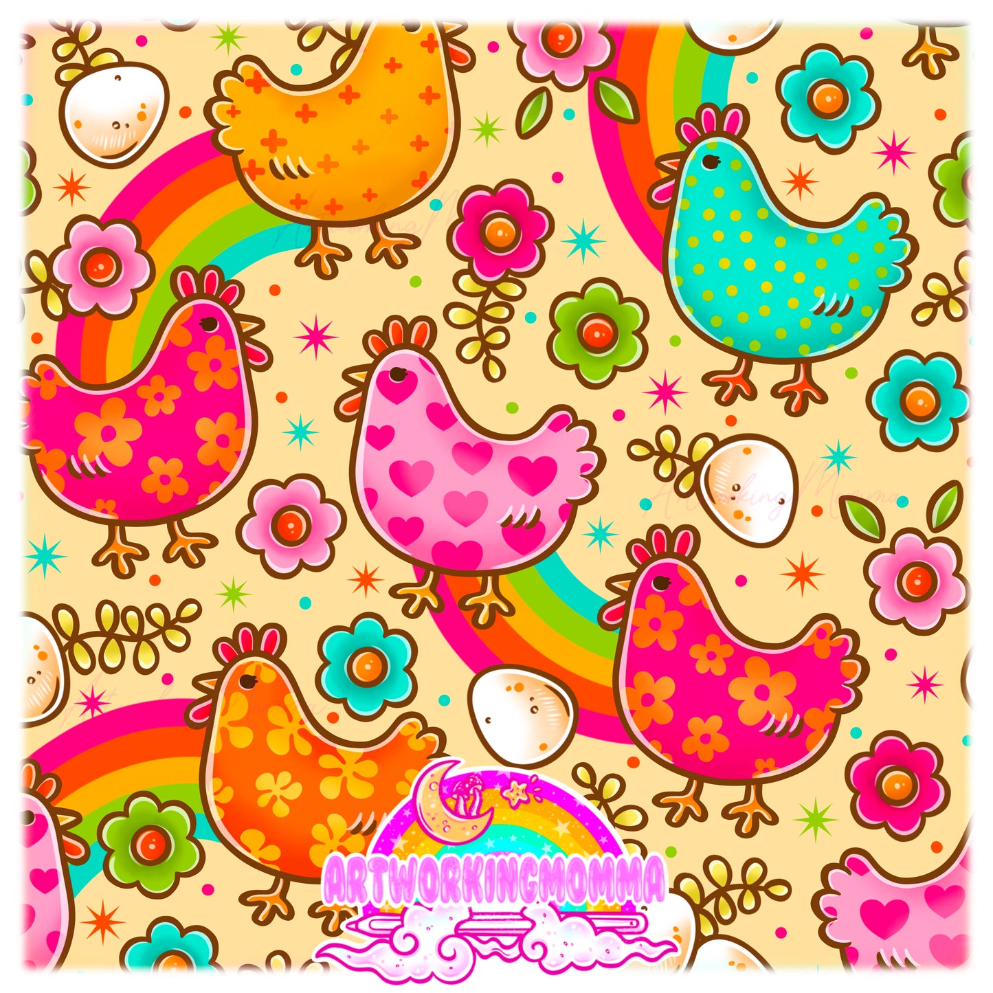 Retro Chickens & PNG