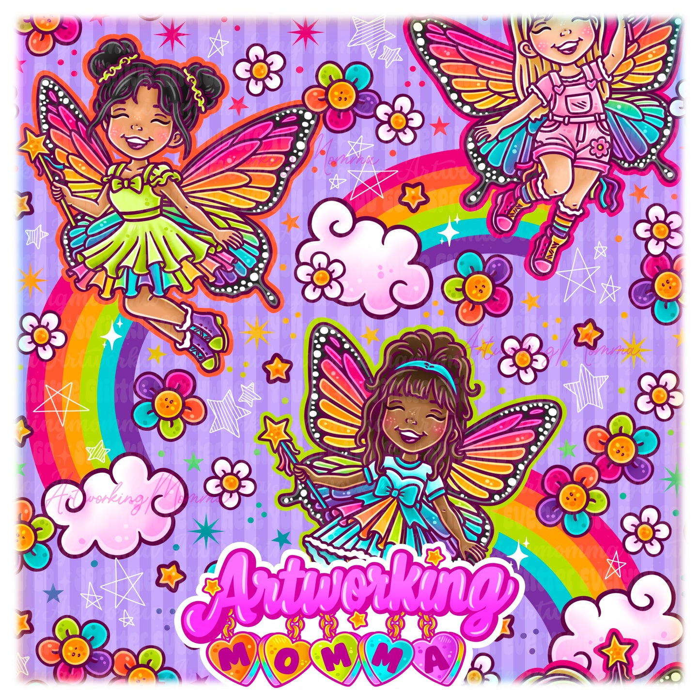 Rainbow Butterfly Fairies & PNG