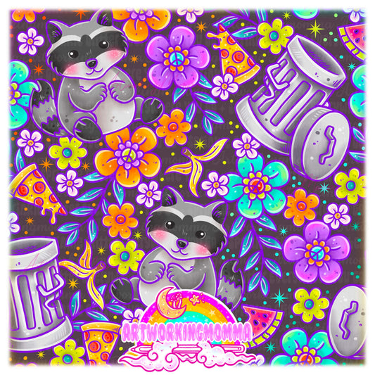 Floral Raccoons and PNG